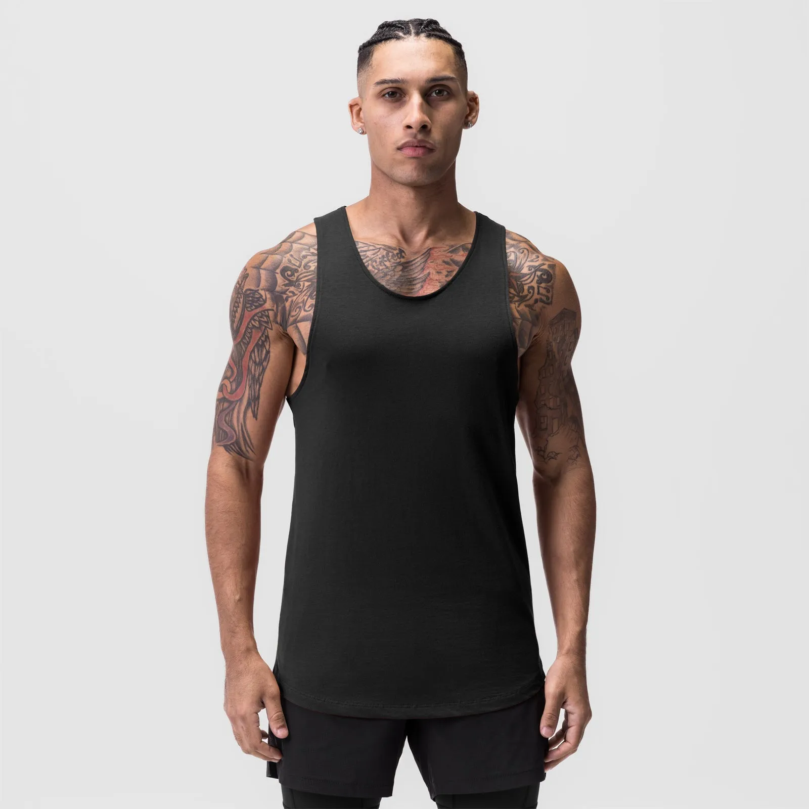 Premium Supima® Vented Tank Top in Dusk Black - Stylish and Comfortable