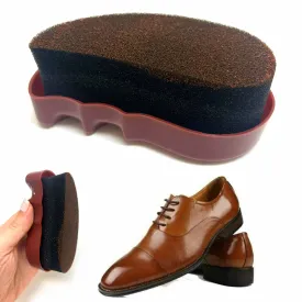 1 Brown Shoe Polish Foam Brush Sponge Quick Shine Leather Boot Purse Cream Care