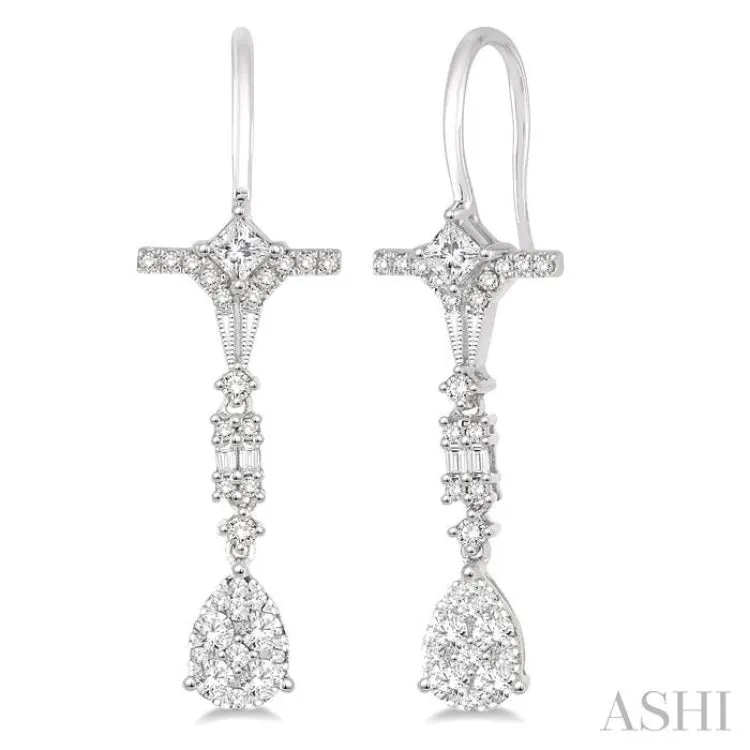 1 Ctw Diamond Lovebright Earrings in 14K White Gold