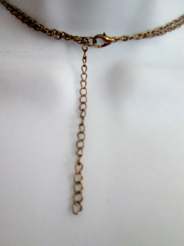 16" HEART CHARM Fleur De Lis PENDANT Necklace Chainlink LOVE Soulmate