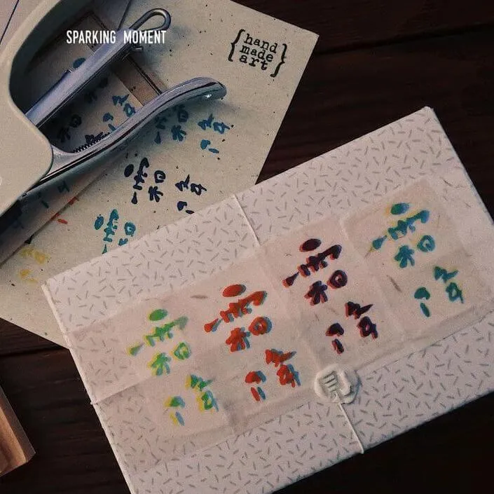 24 Solar Terms Cement Rubber Stamp Set