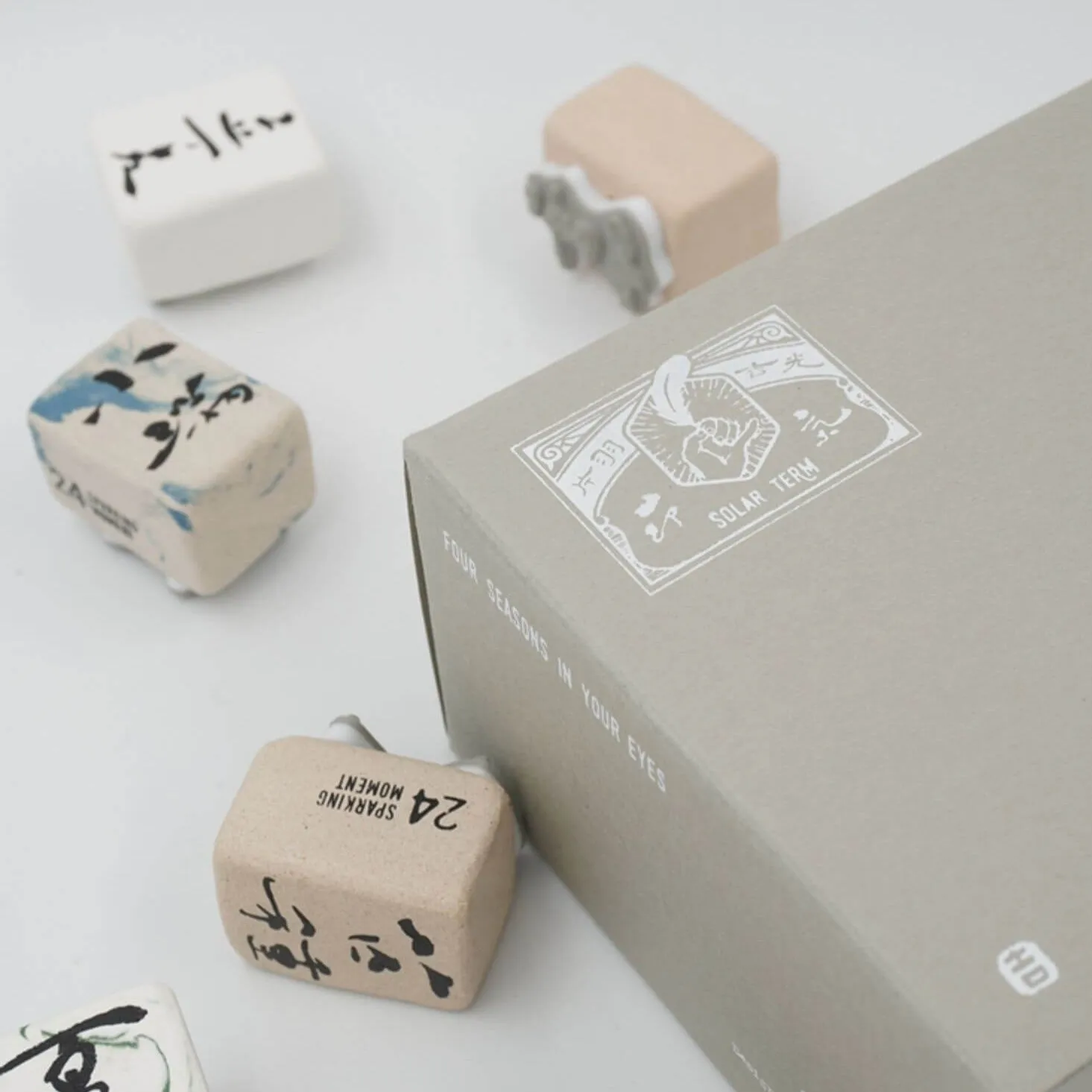 24 Solar Terms Cement Rubber Stamp Set