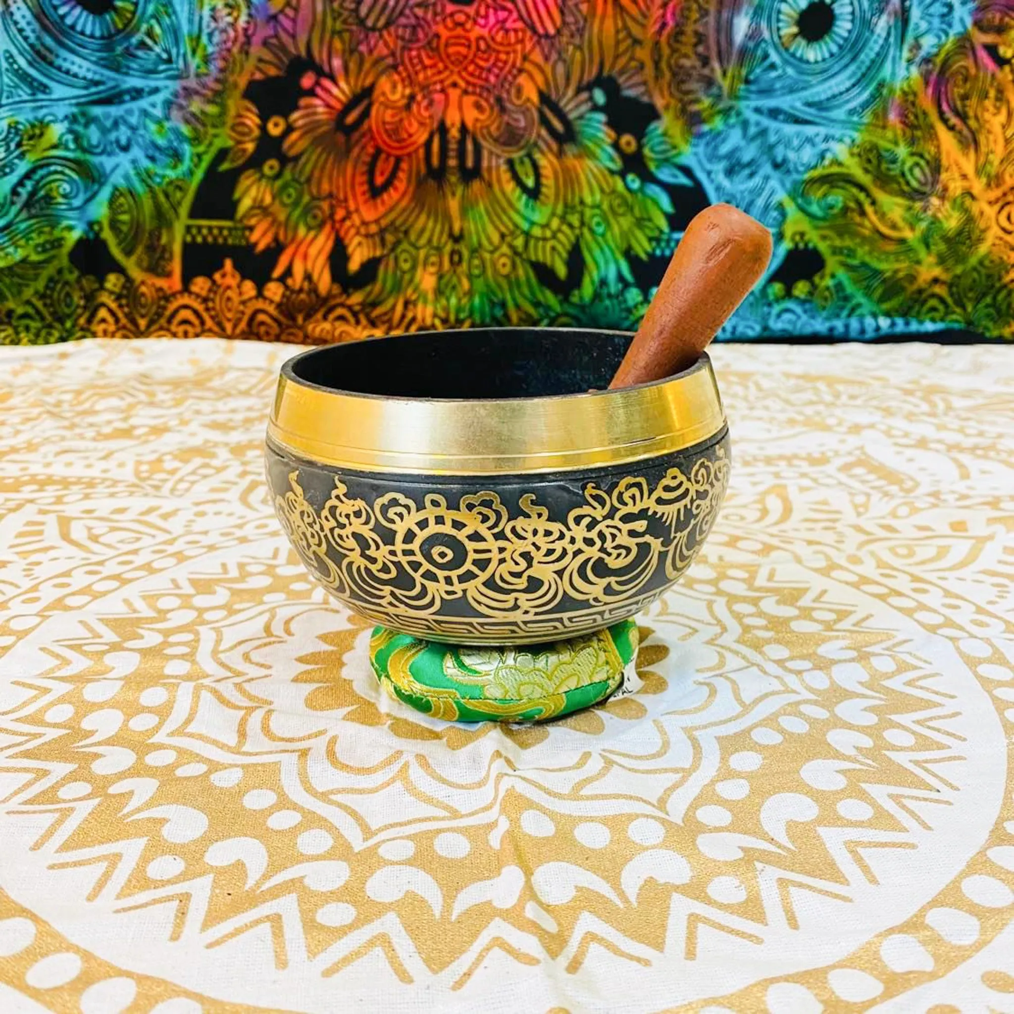 4.5 inches Vajra Engraved Colorful Singing Bowl