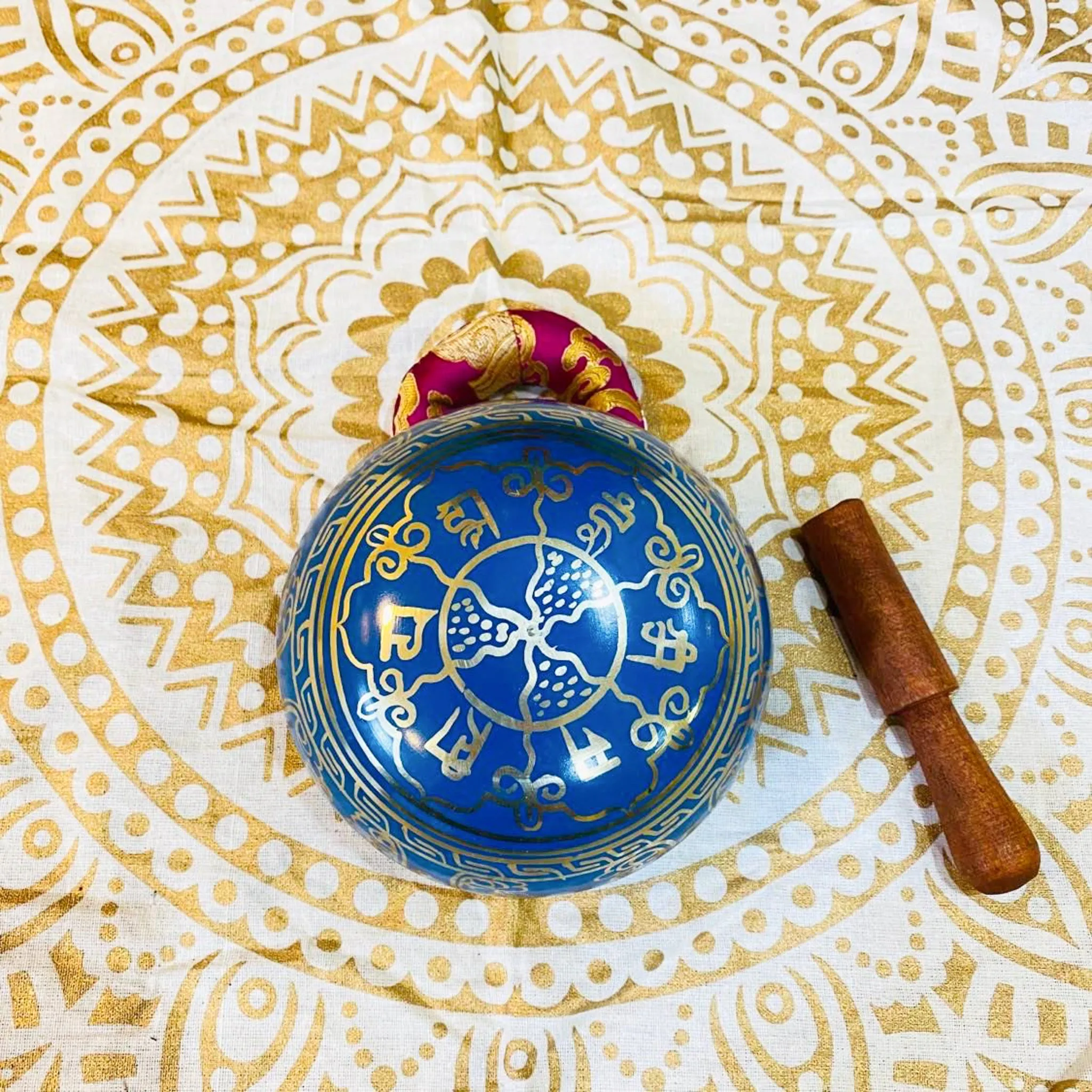 4.5 inches Vajra Engraved Colorful Singing Bowl
