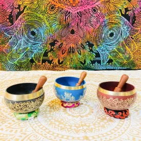 4.5 inches Vajra Engraved Colorful Singing Bowl