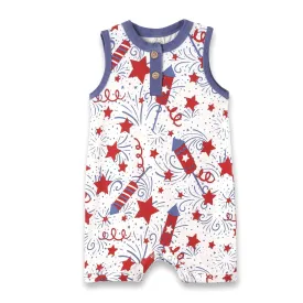 4Th of July Sleeveless Shortie Baby Romper