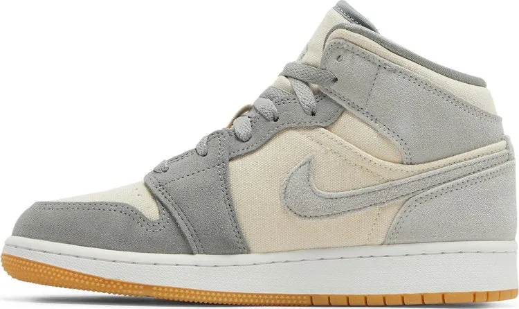 Air Jordan 1 Mid SE GS Coconut Milk Particle Gray