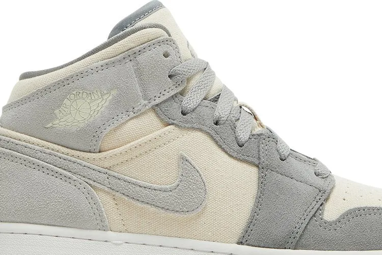 Air Jordan 1 Mid SE GS Coconut Milk Particle Gray