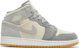 Air Jordan 1 Mid SE GS Coconut Milk Particle Gray