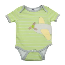 Airplane Lime Stripe Onesie 0-6 Months