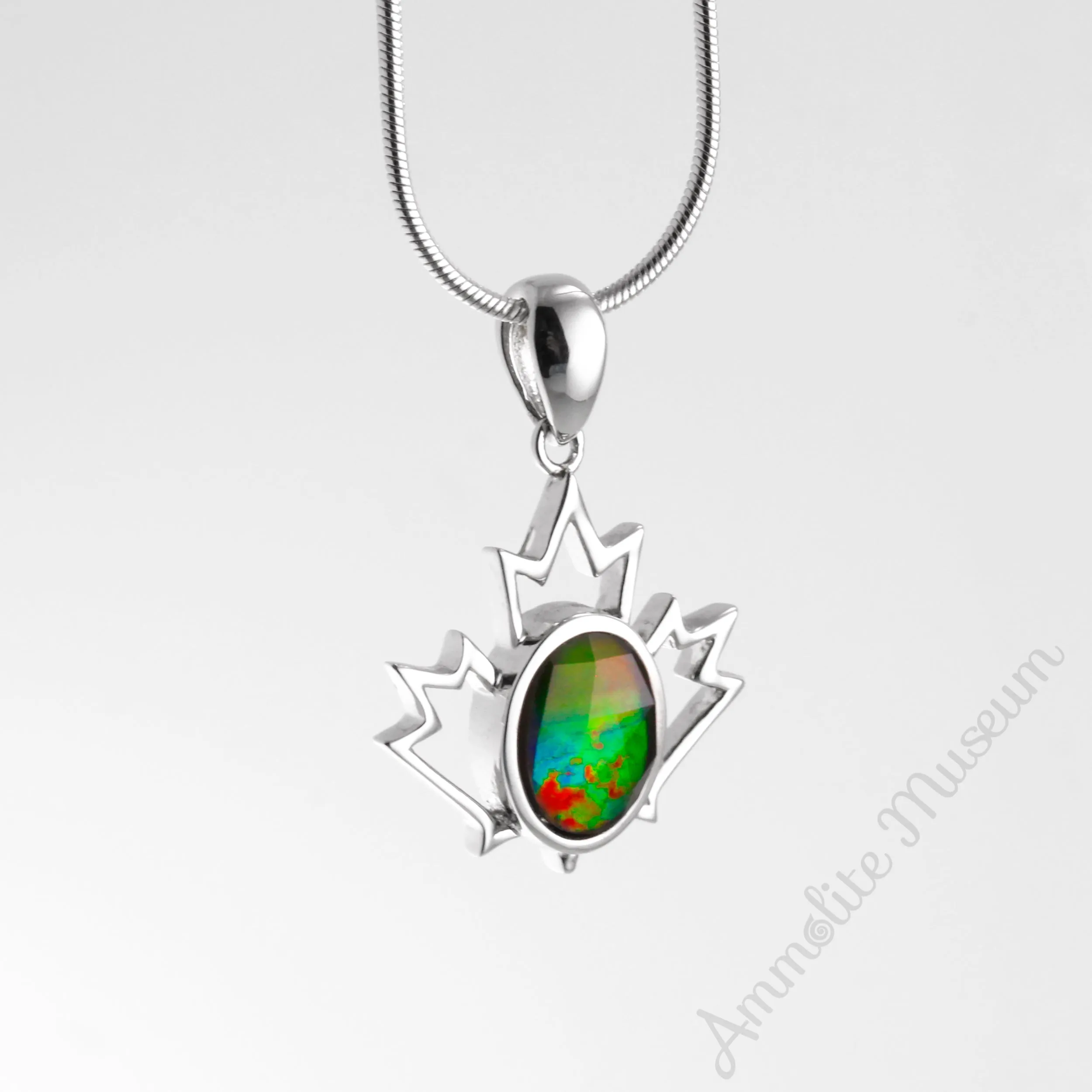 Ammolite Pendant Sterling Silver CANADIANA Pendant