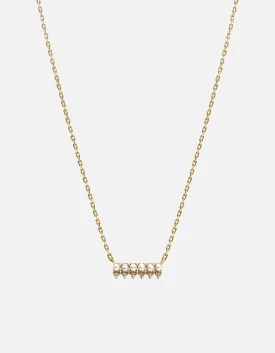 Aurea Pearl Necklace, 14k Gold Pavé