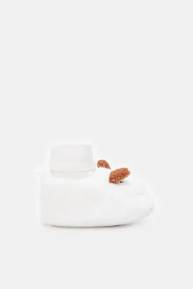Baby White Fur Pram Shoe