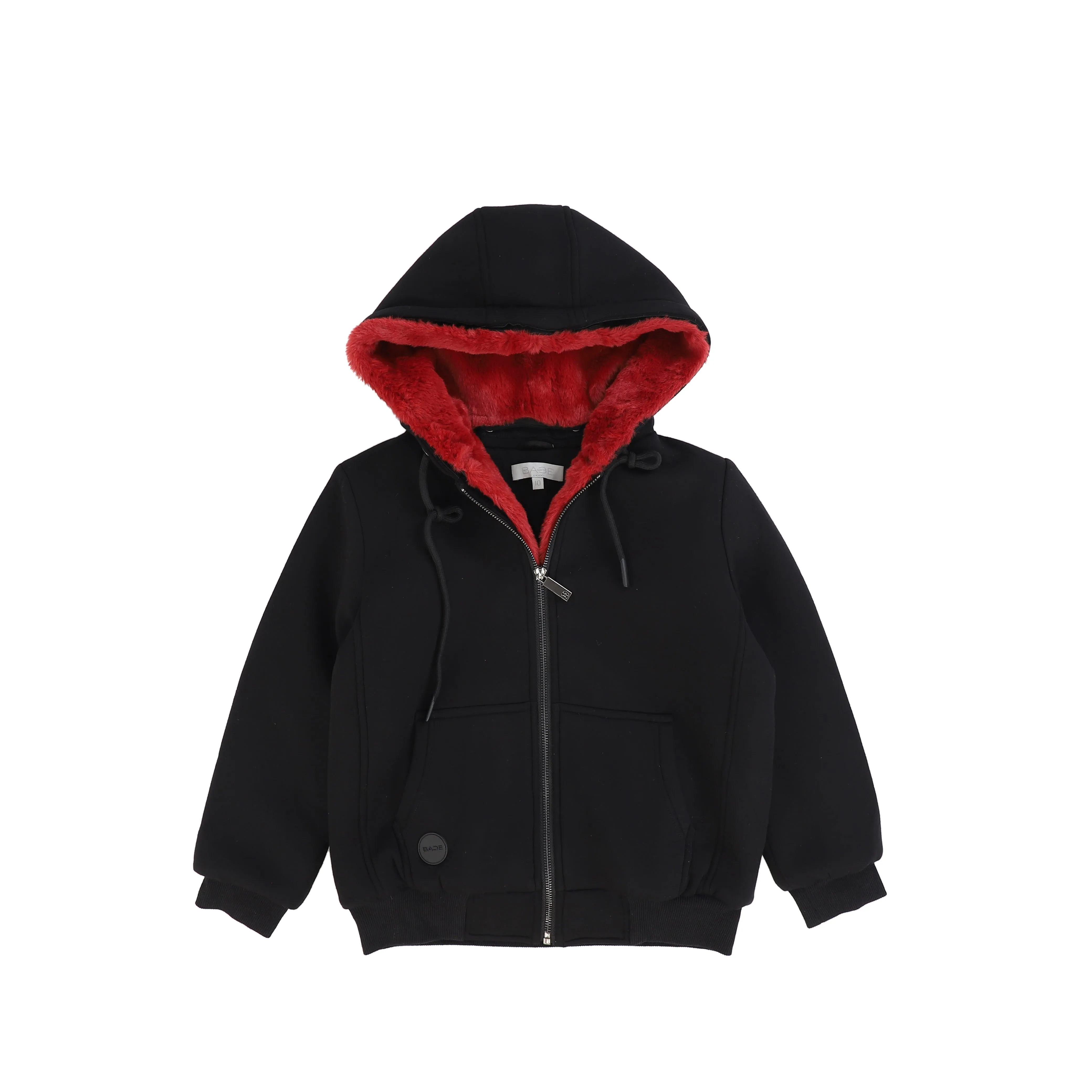 Bace Collection Burgundy Fur Lined Hooded Sweatshirt