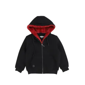 Bace Collection Burgundy Fur Lined Hooded Sweatshirt