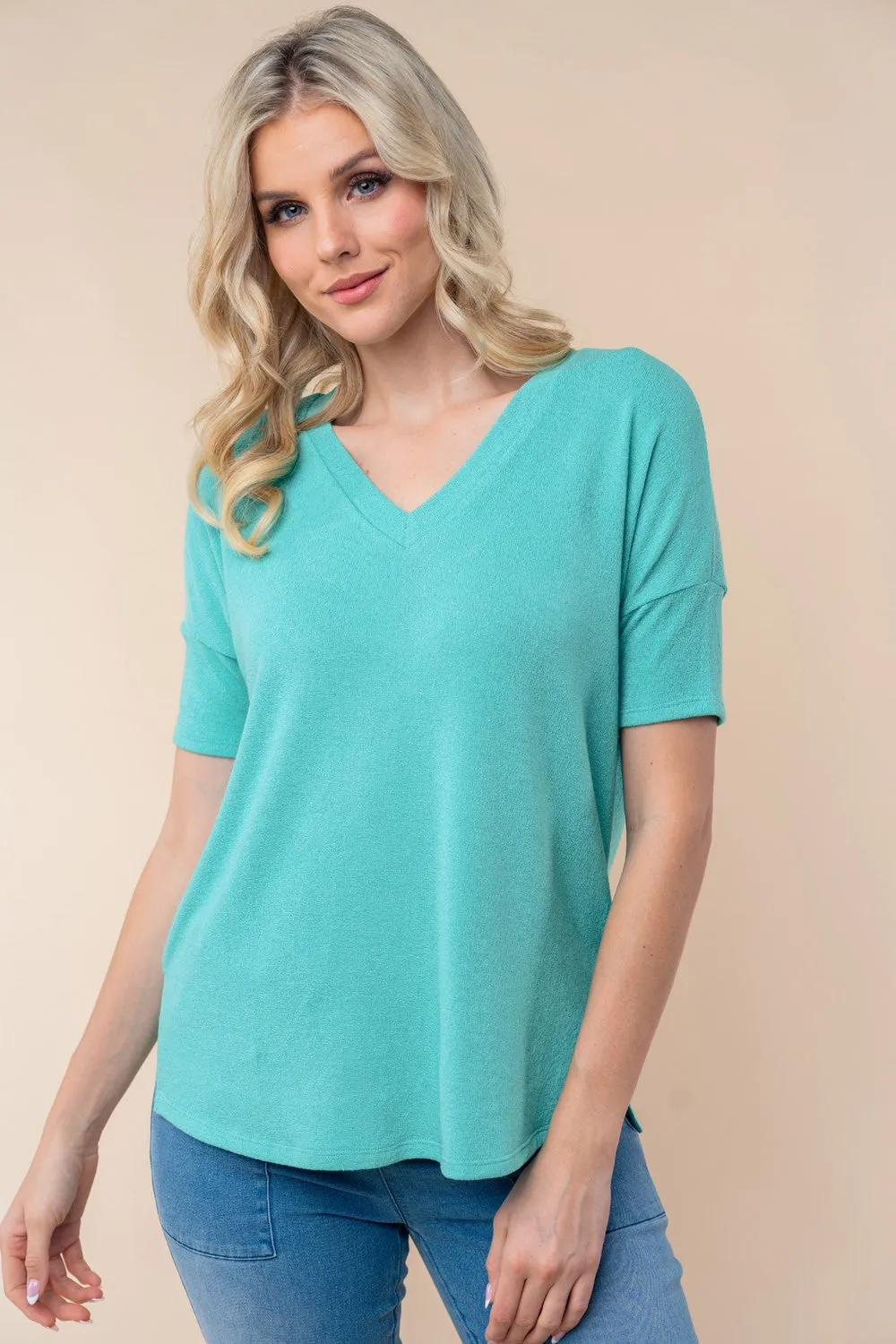 Barajas Short Sleeve Solid Knit Top - Final Sale