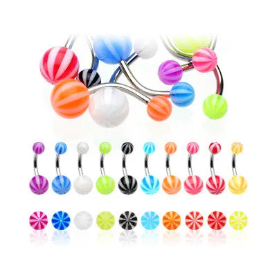 Beach Ball Acrylic Belly Bars