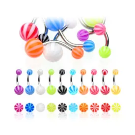Beach Ball Acrylic Belly Bars