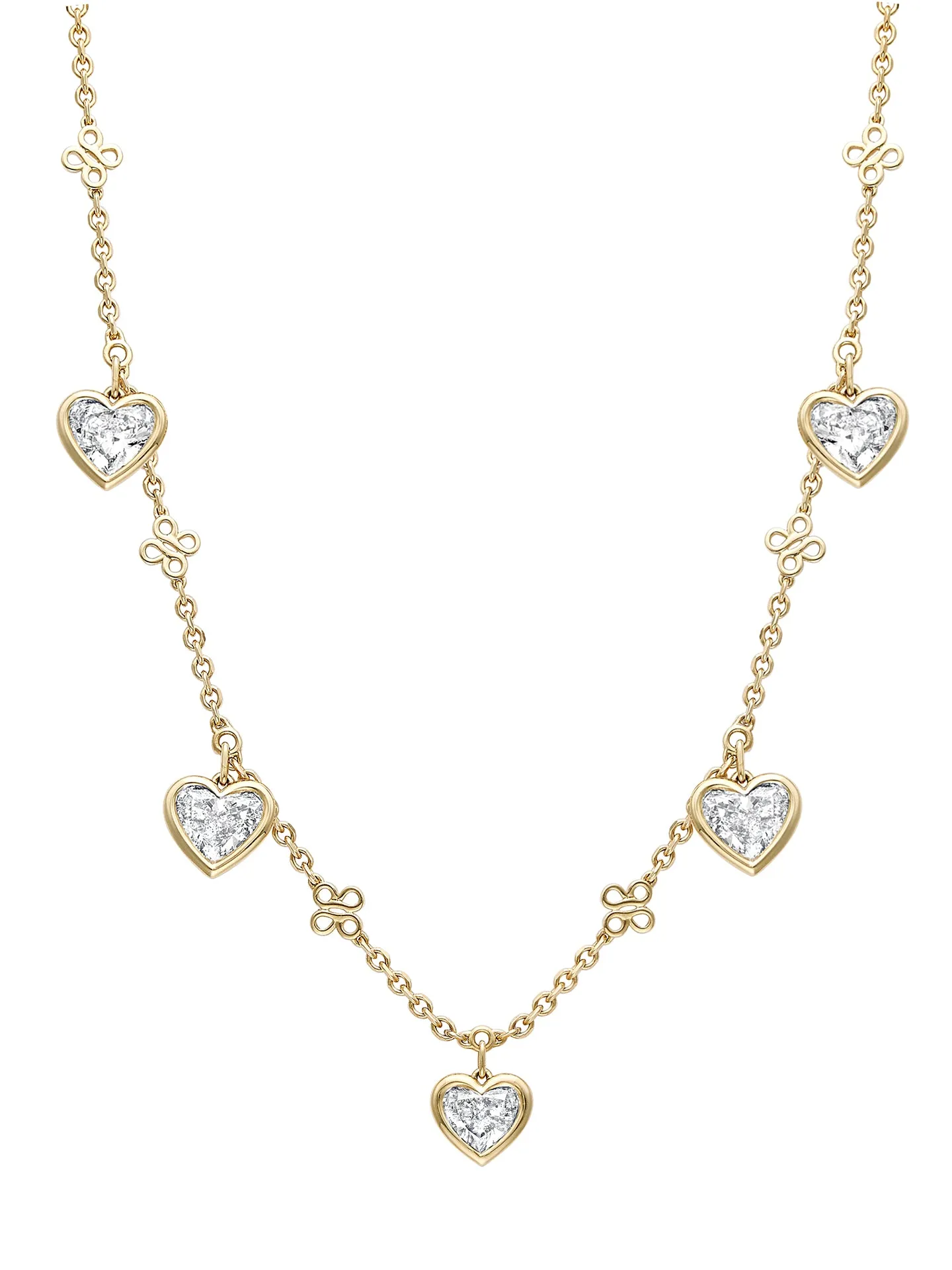 Beach Heart Diamond Yellow Gold Necklace