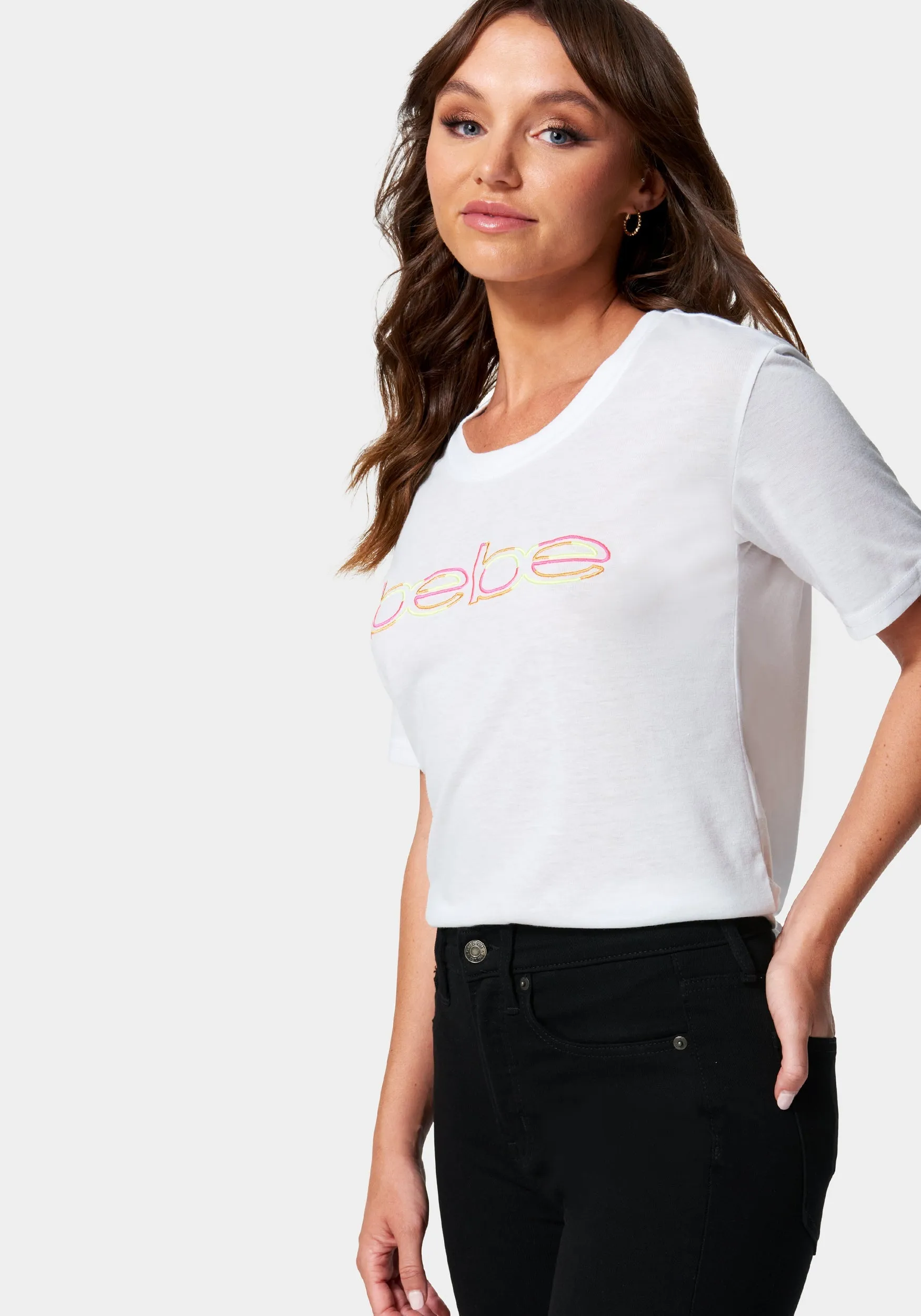Bebe Logo Outline Top