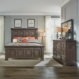 Big Valley 361-BR-QPBDM Queen Panel Bed, Dresser & Mirror