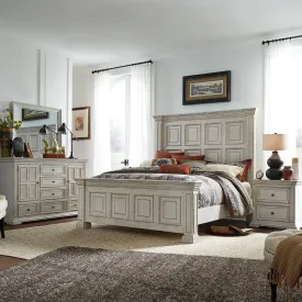 Big Valley 361W-BR-CPBDMN King California Panel Bed, Dresser & Mirror, Night Stand