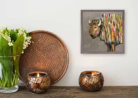 Bison on Putty Mini Framed Canvas