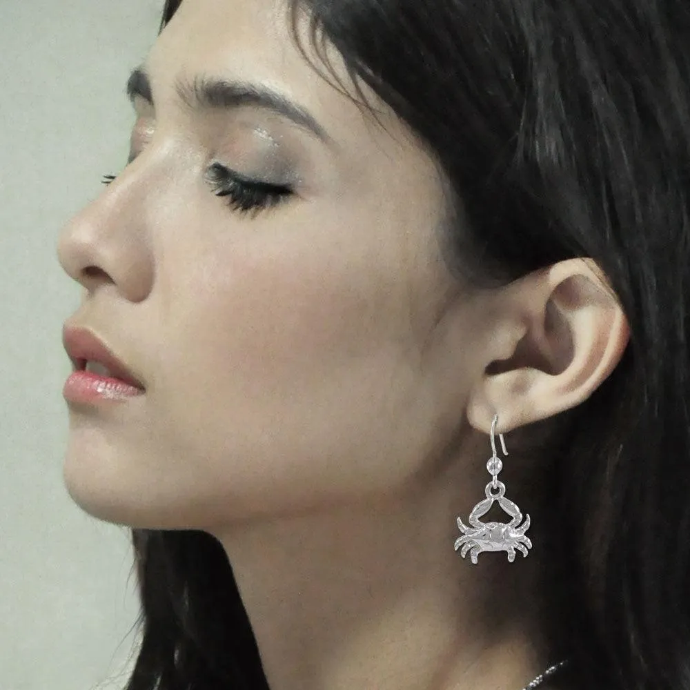 Blue Crab Silver Earrings TER1521