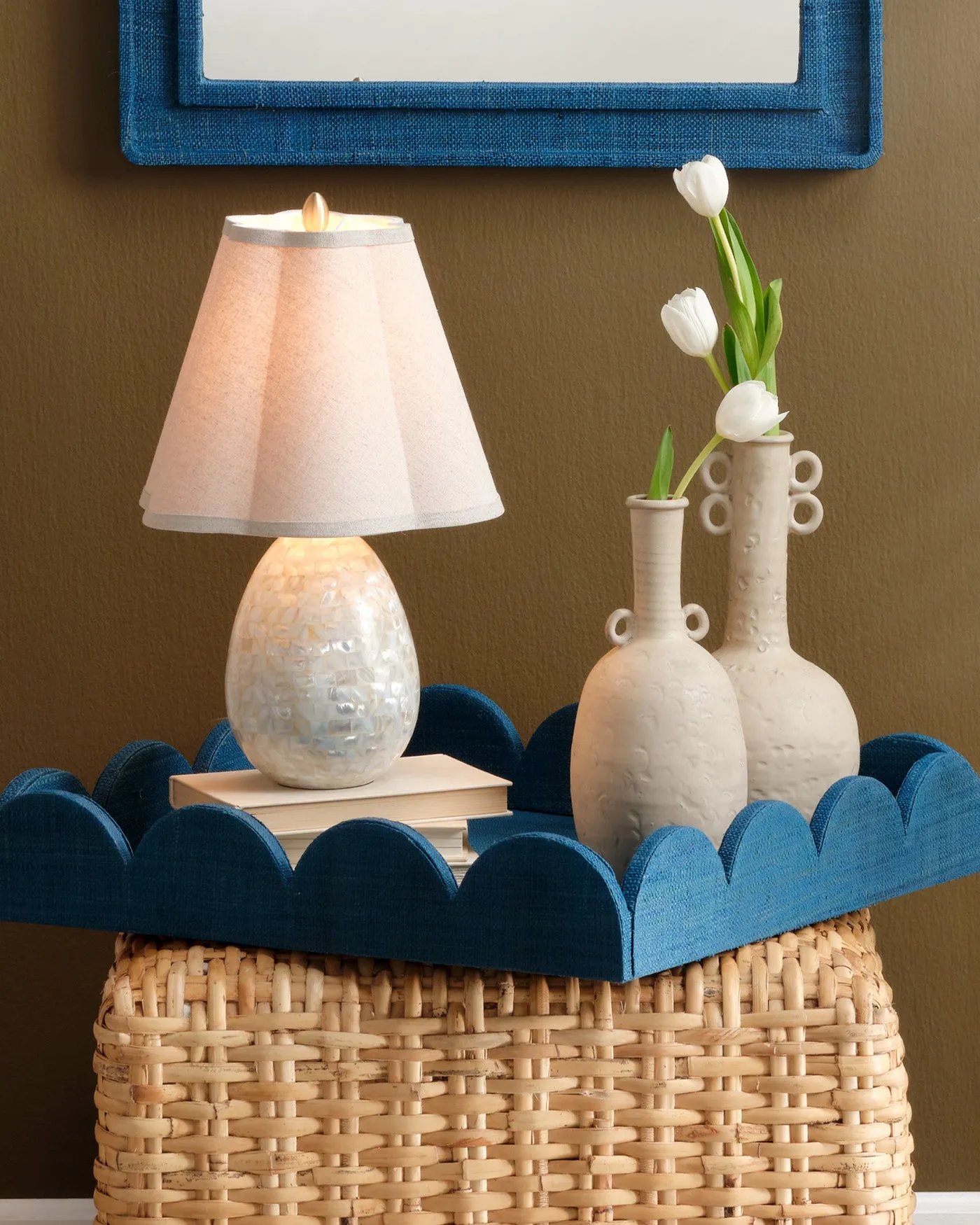 Boucle Scalloped Lamp Shade