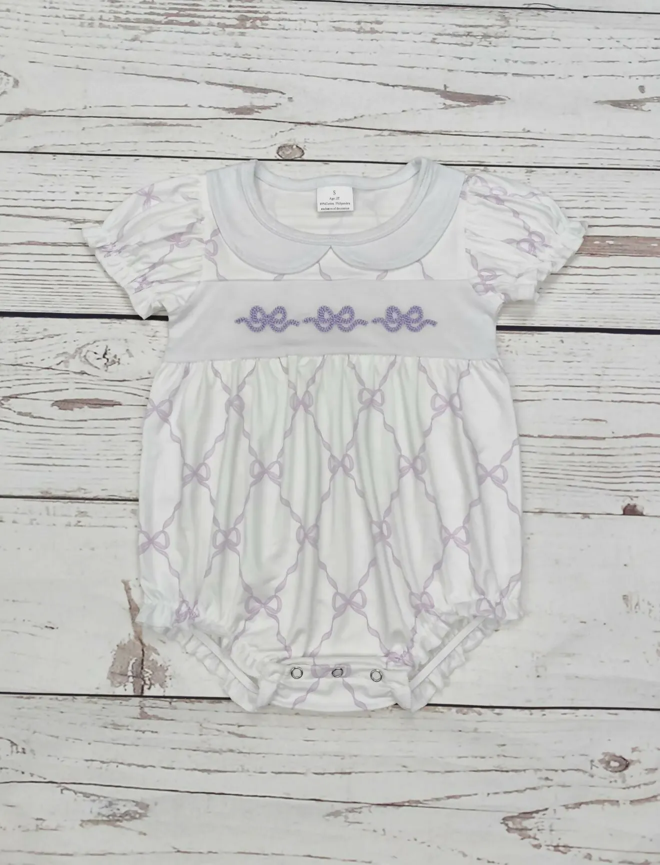 Bow Applique Bubble Outfit