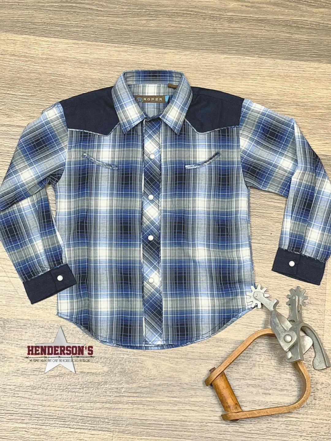 Boy's Retro Plaid Snap