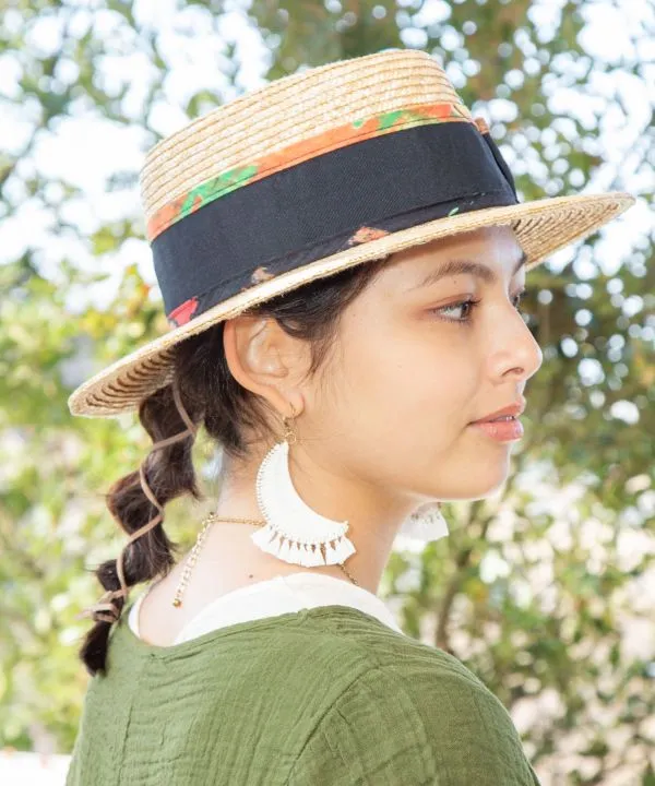 Braid Crescent Fringe Earrings