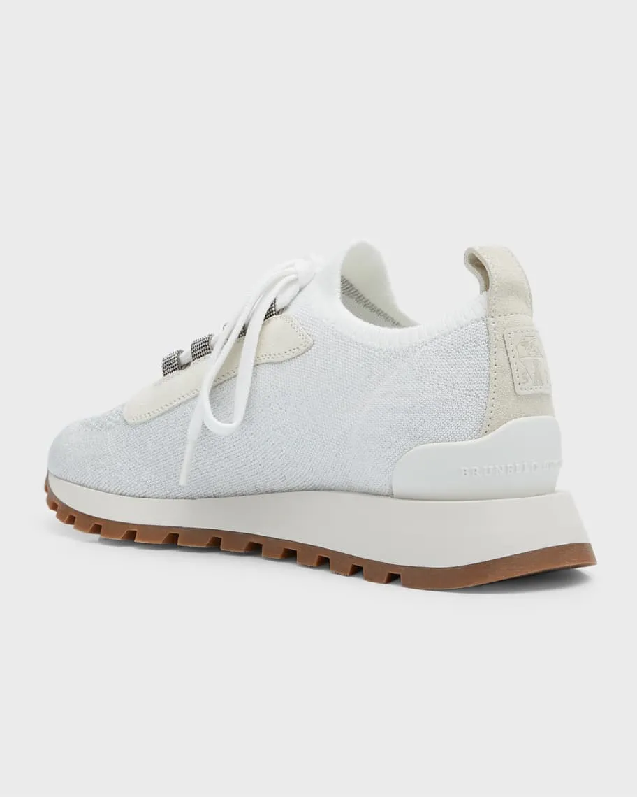 Brunello Cucinelli Knitted Suede Sneakers