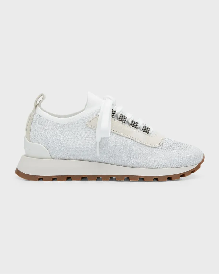 Brunello Cucinelli Knitted Suede Sneakers