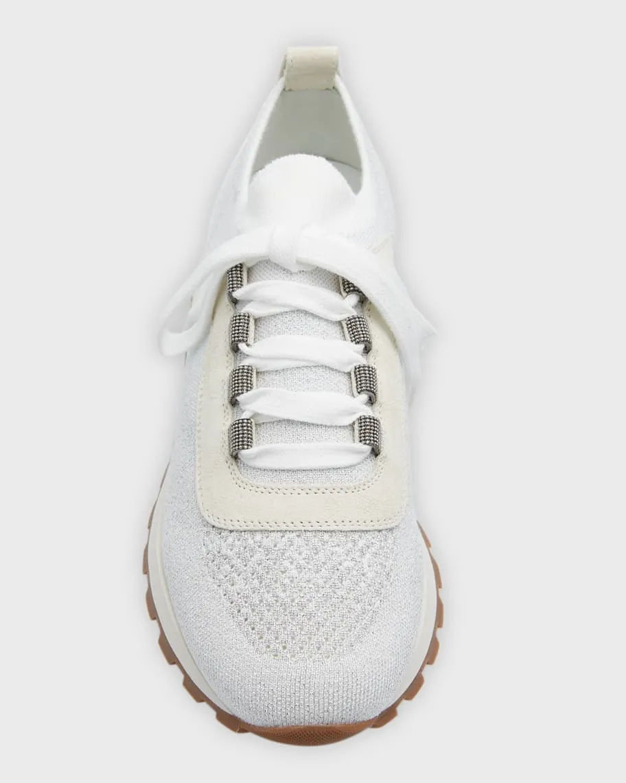 Brunello Cucinelli Knitted Suede Sneakers