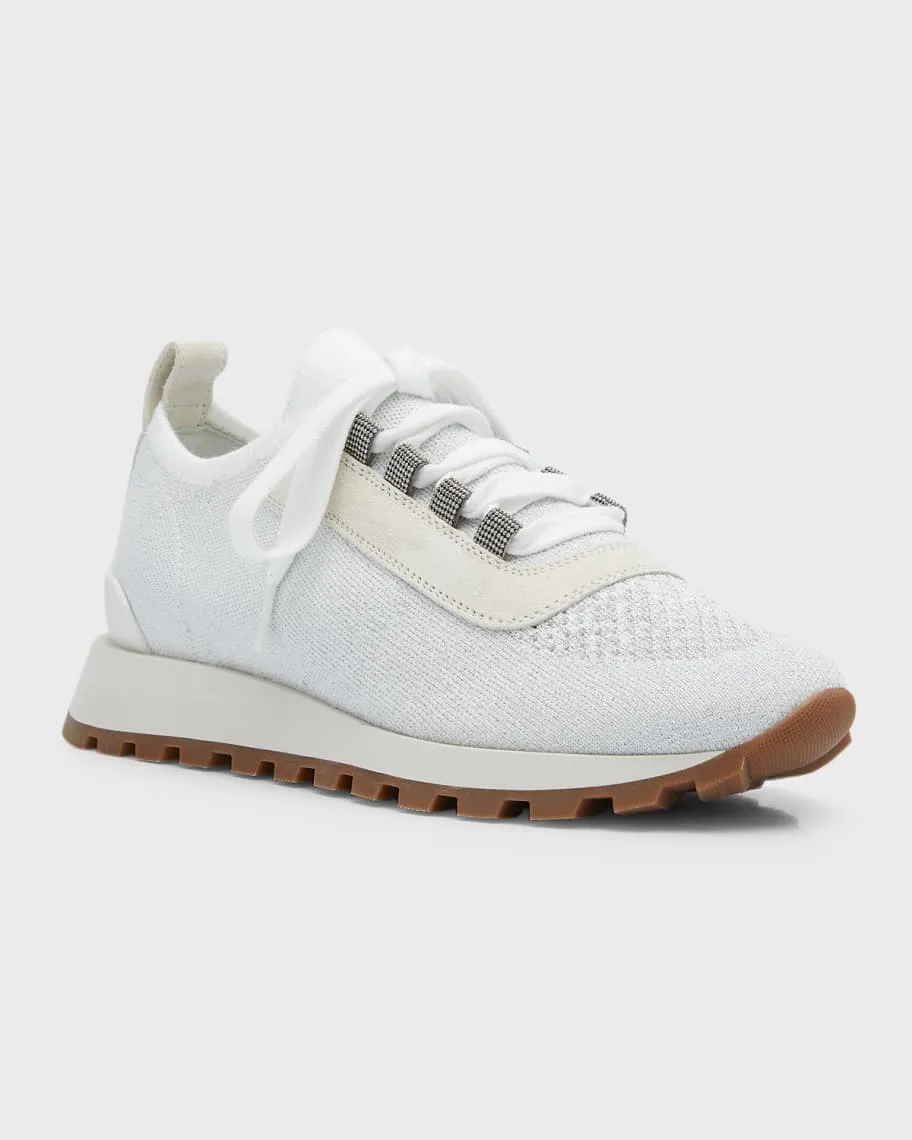Brunello Cucinelli Knitted Suede Sneakers