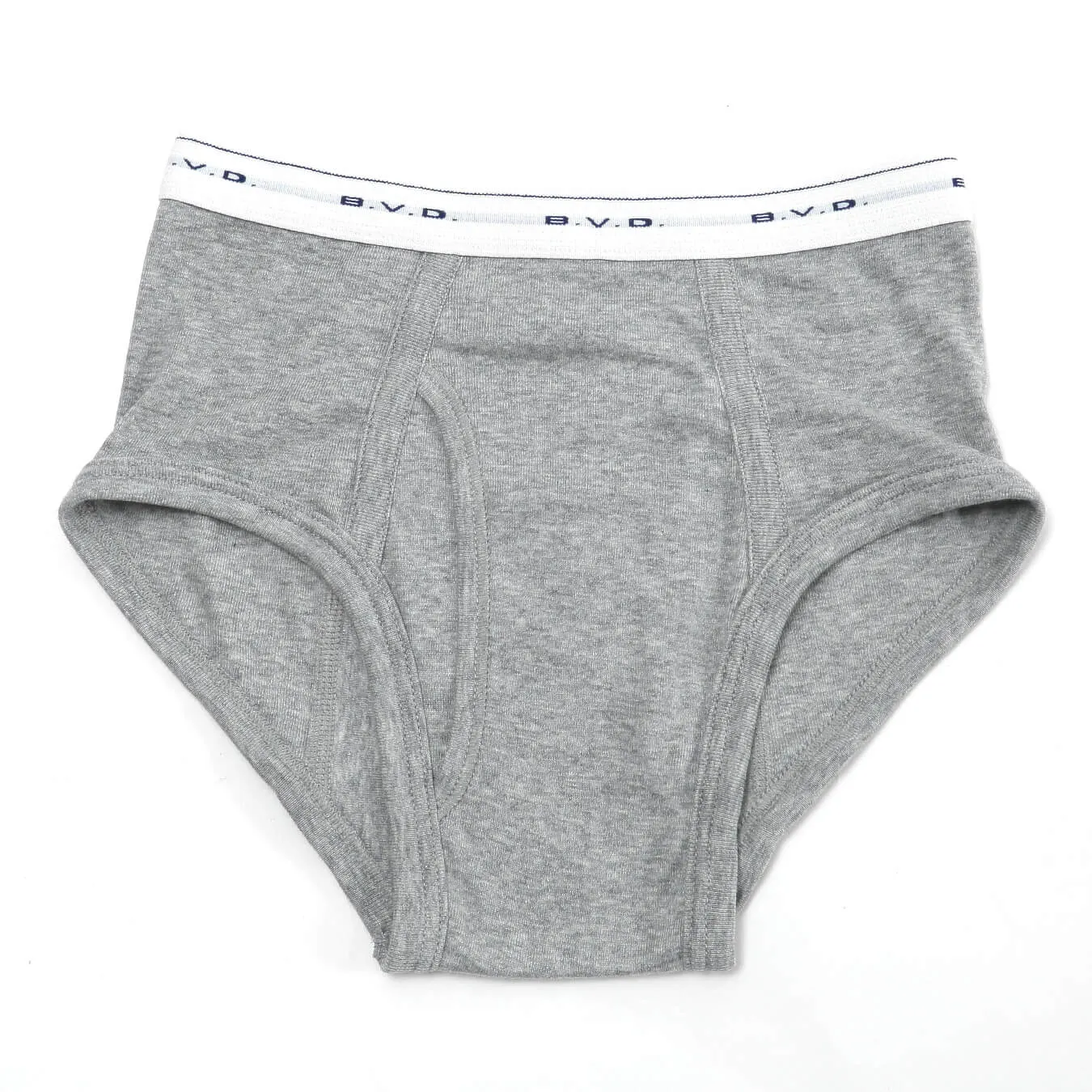 BVD 子ども 男の子 カラーブリーフ はき込み深め 綿100% 130～160cm (ボーイズ インナー パンツ 下着 男子 男児 キッズ グレー ブルー 130 140 150 160) (在庫限り)