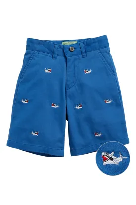 Castaway Boys Jetties Short Deep Ocean Blue w/ Great White Shark