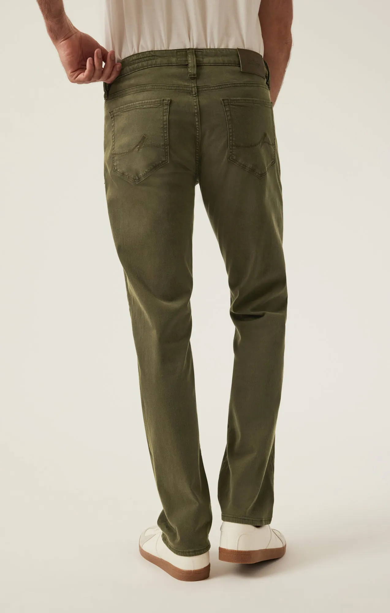 Charisma Relaxed Straight Pants in Dark Olive Twill