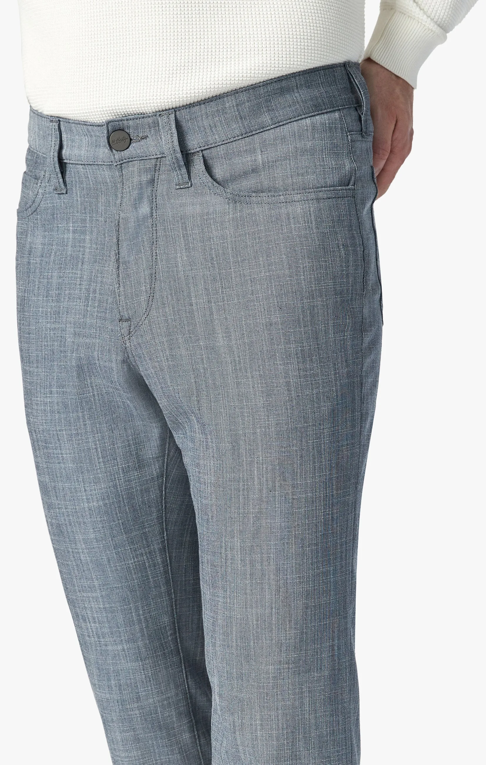 Charisma Relaxed Straight Pants in Grey Cross Twill