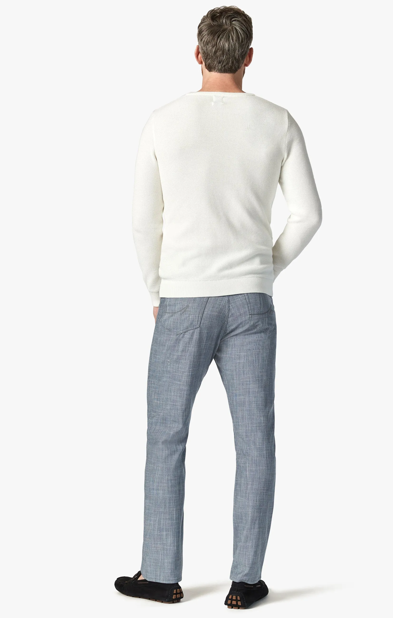 Charisma Relaxed Straight Pants in Grey Cross Twill