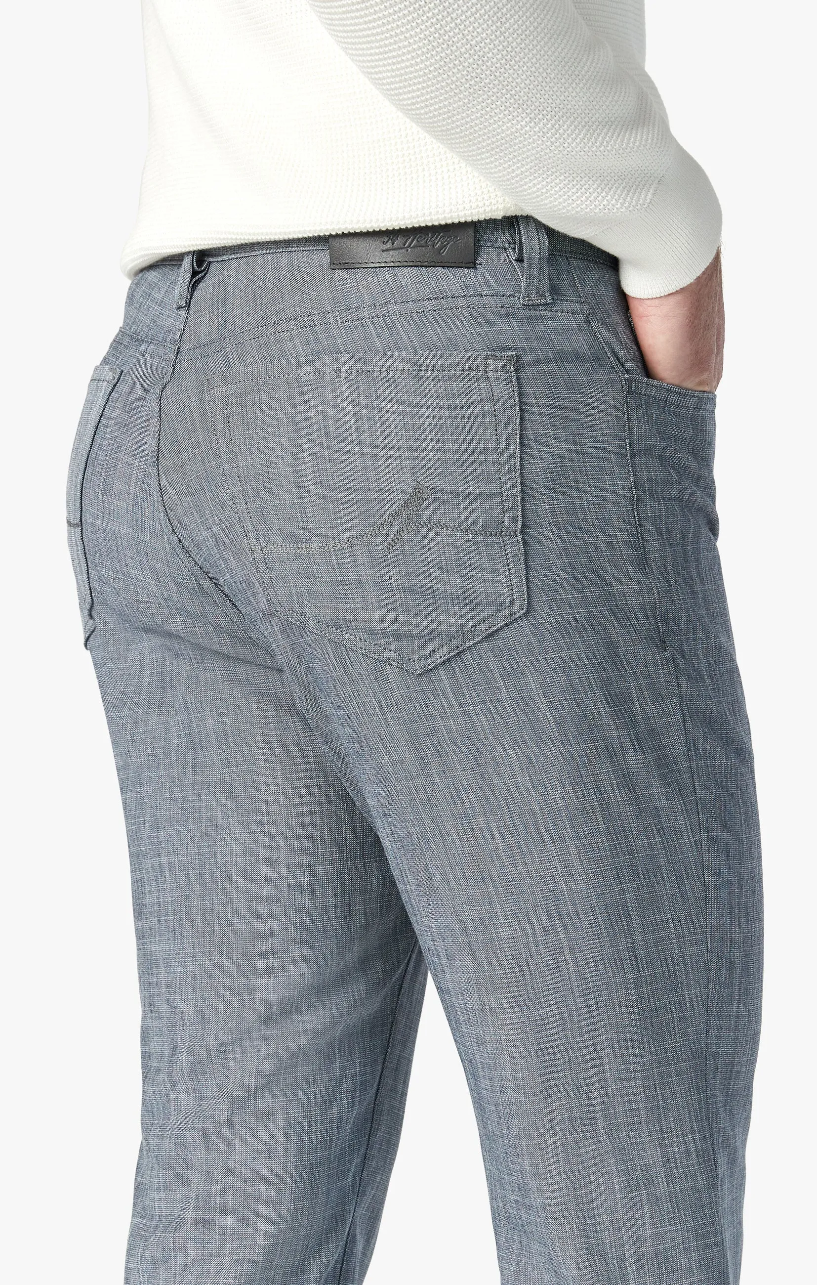 Charisma Relaxed Straight Pants in Grey Cross Twill
