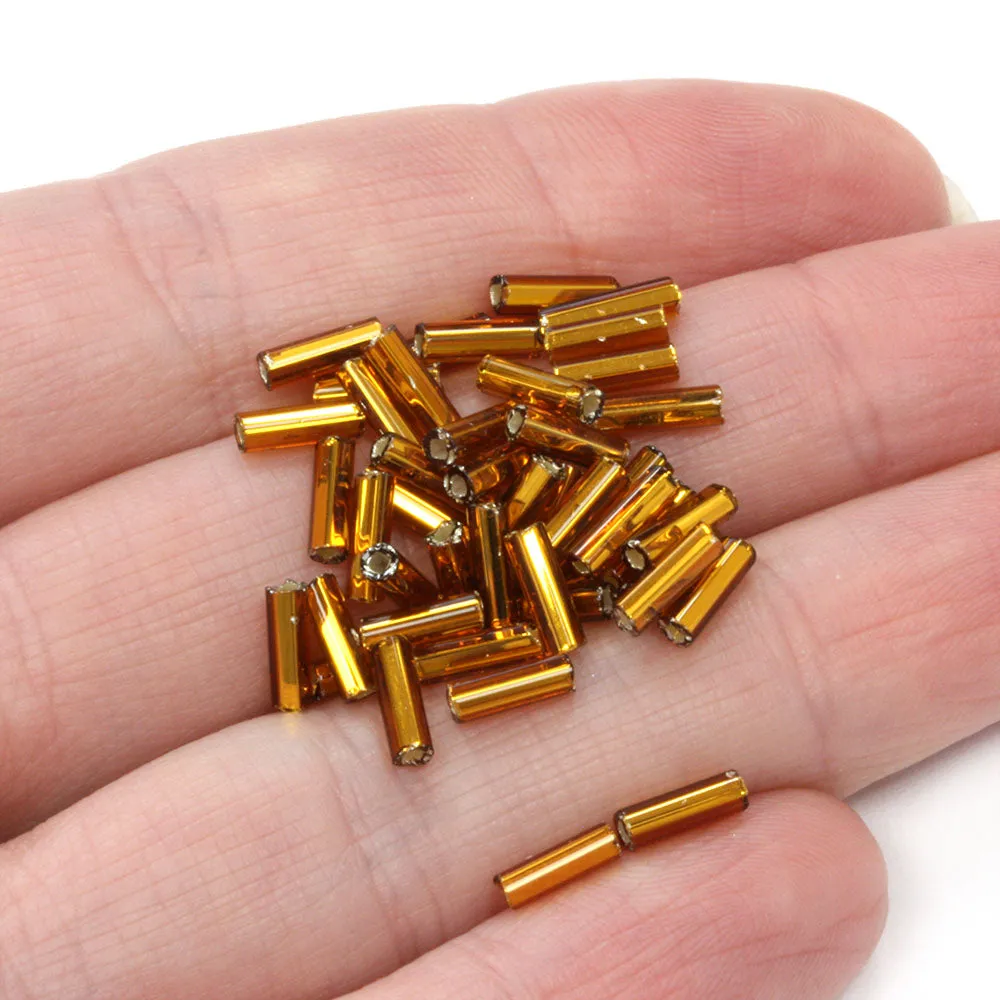 Chocolate 6.6mm Bugle Silver Lined - Pack of 5g
