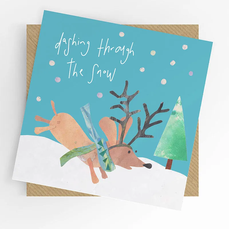 CHRISTMAS CARD BUNDLE- DASHING THROUGH THE SNOW (6PACK)