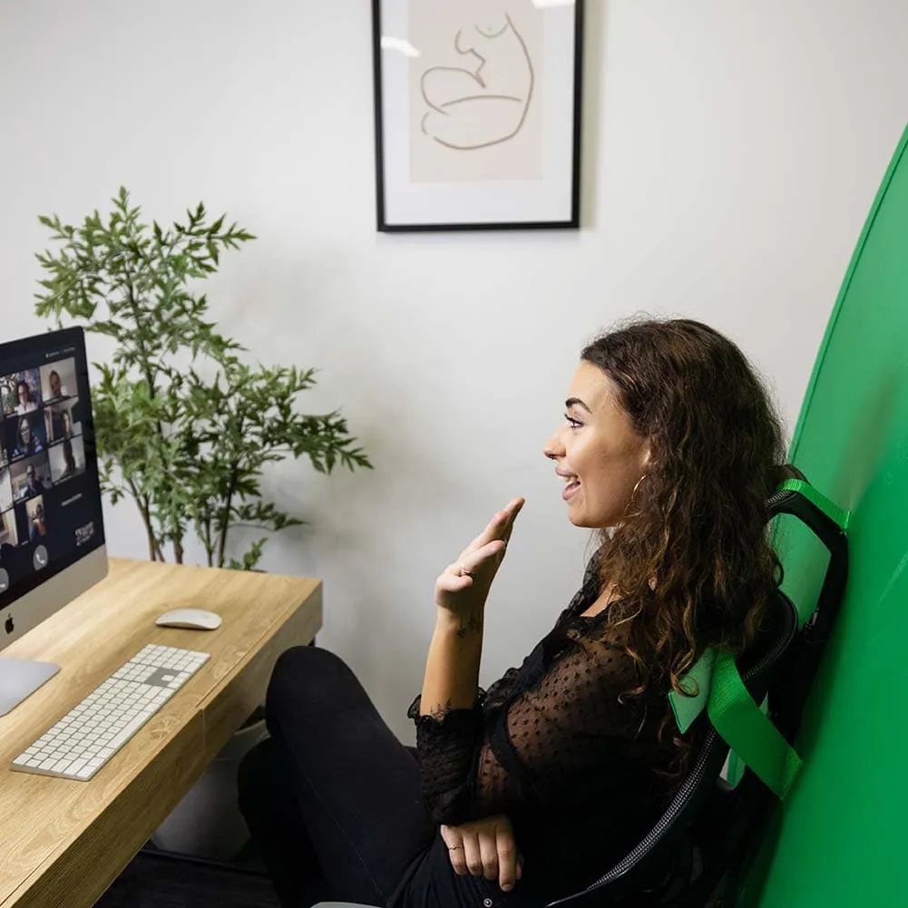 Collapsible Portable Green Screen Backdrop with Chair Attachment (56"/142cm)
