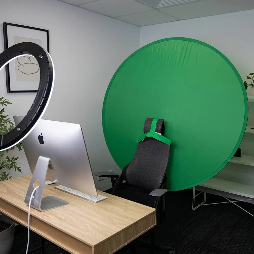 Collapsible Portable Green Screen Backdrop with Chair Attachment (56"/142cm)