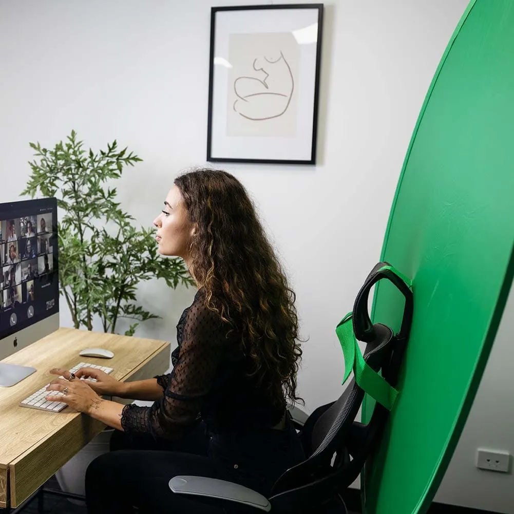 Collapsible Portable Green Screen Backdrop with Chair Attachment (56"/142cm)
