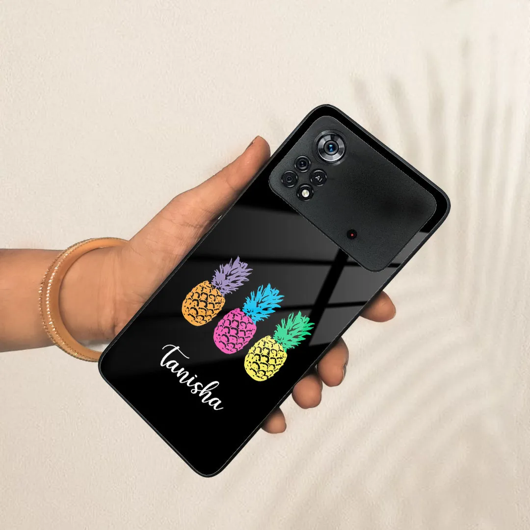 Colorful Pineapple Glass Case Cover For Poco