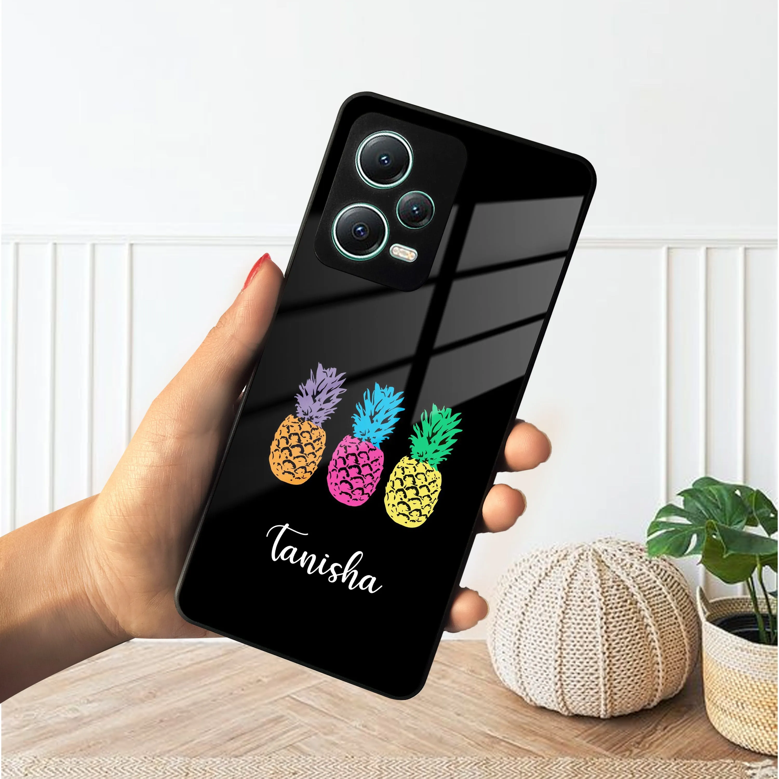 Colorful Pineapple Glass Case Cover For Poco