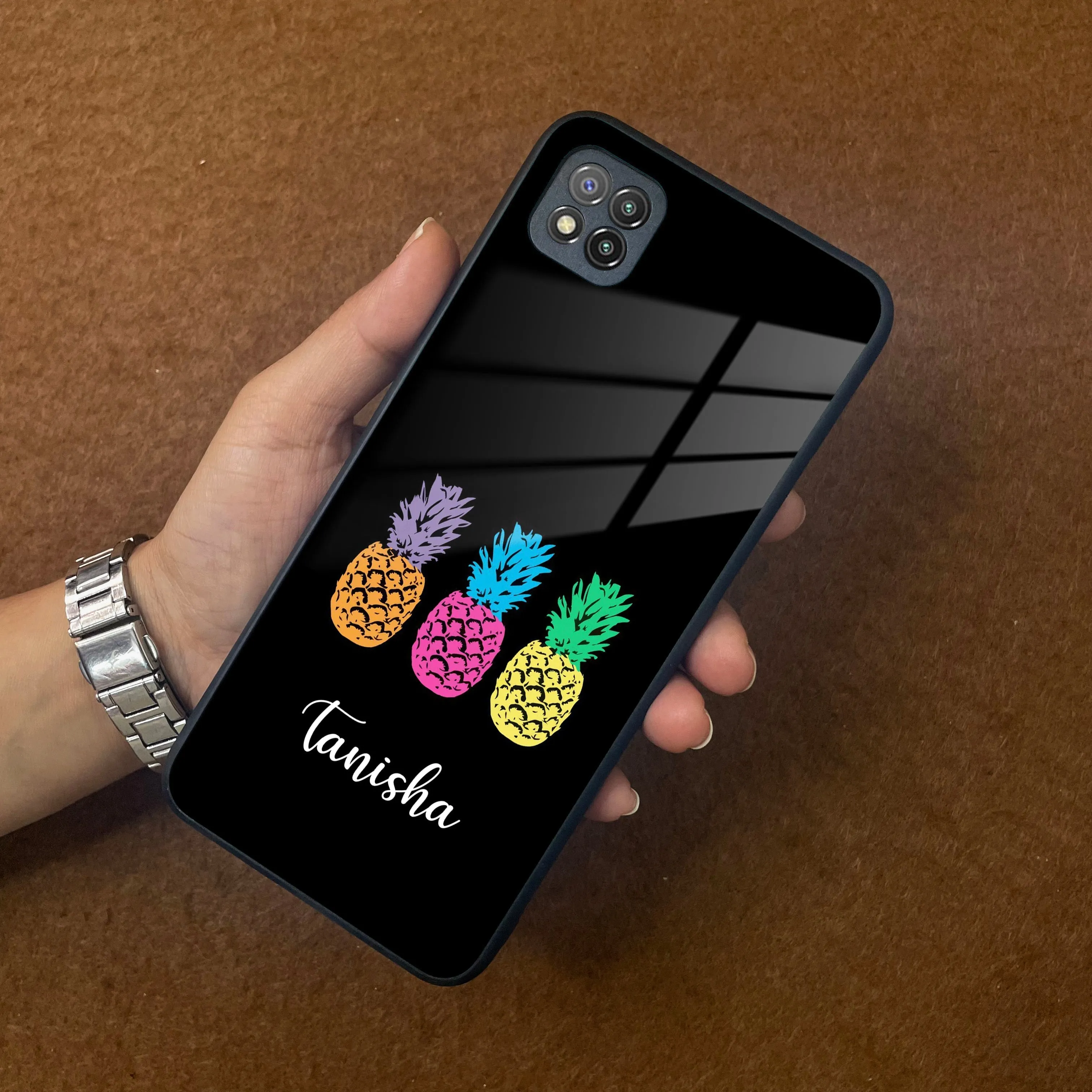Colorful Pineapple Glass Case Cover For Poco